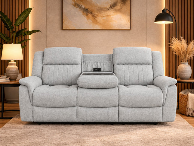SELBY 3+2+1 Electric Recliner - Light Grey