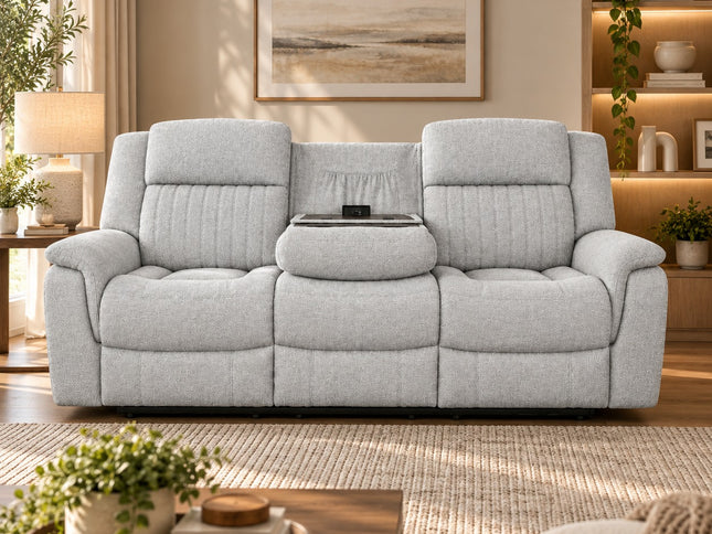SELBY 3+2+1 Electric Recliner - Light Grey