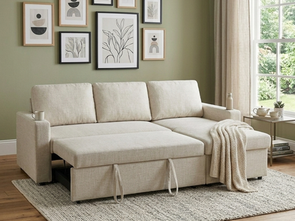 Sylva Sofa Bed - Beige Linen