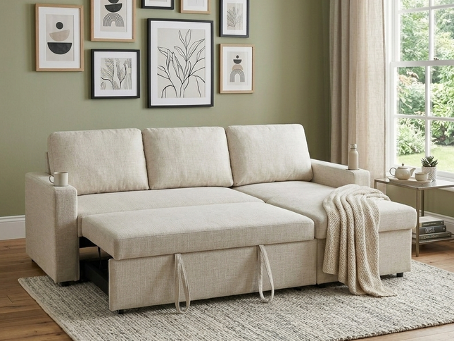 Sylva Sofa Bed - Beige Linen