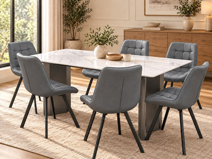 Tamara 7 Pce Dining Set W/ Grey Forest Chair