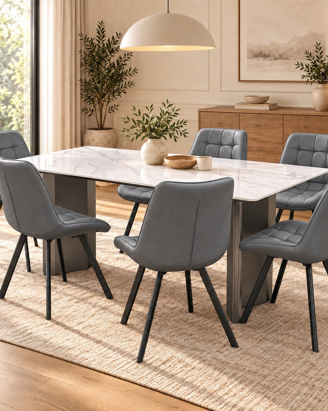 Tamara 7 Pce Dining Set W/ Grey Forest Chair