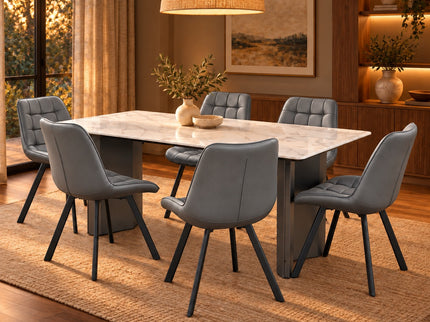 Tamara 7 Pce Dining Set W/ Grey Forest Chair