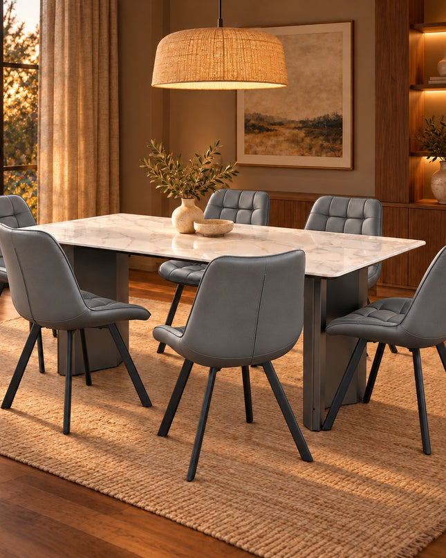 Tamara 7 Pce Dining Set W/ Grey Forest Chair