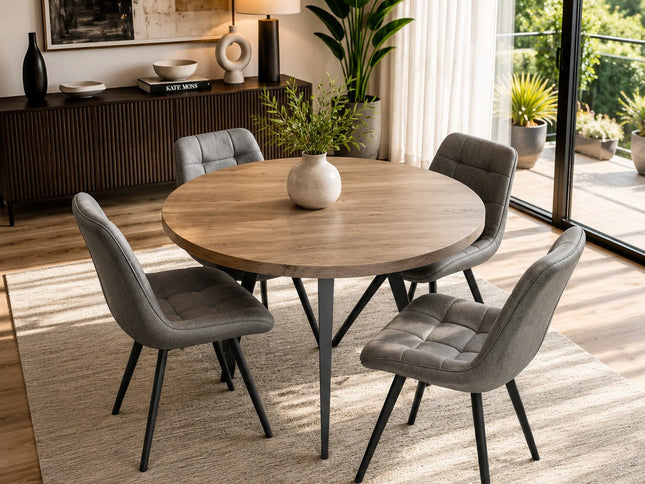 Vienna -120Cm Round W/ Forest Grey Chair
