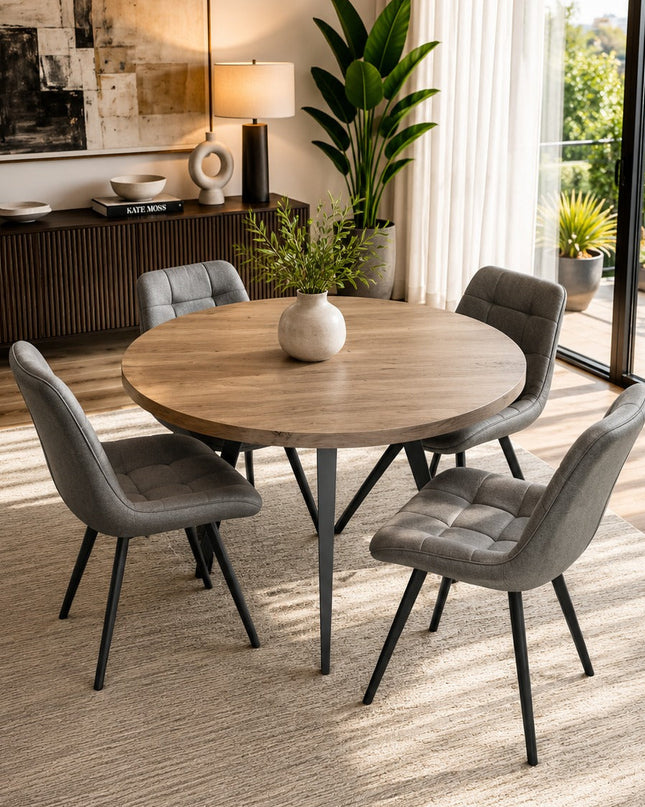 Vienna -120Cm Round W/ Forest Grey Chair